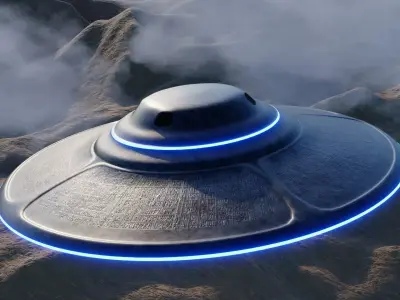 MYSTICAL FLYING SAUCER UFO Low-poly 3D model