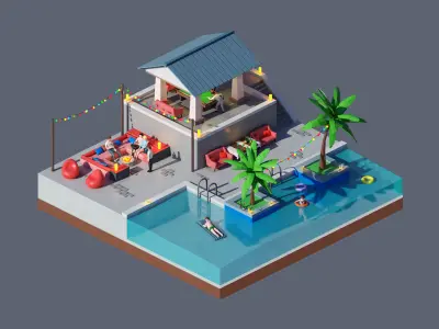 land 7A Low-poly 3D model