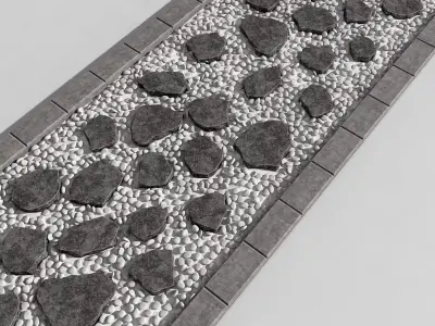 Stone mound with slabs 3D model