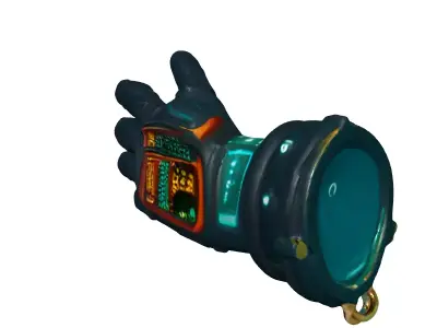 SciFi Futuristic Tactical Smart Glove Low-poly 3D model