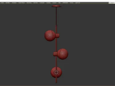 FRANDSEN CPH Fabian Vertical Chandelier Matte Black Low-poly 3D model