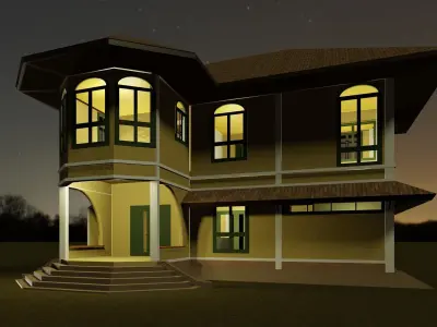 Colonial style house 3D model