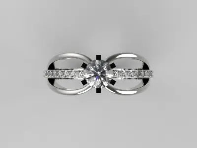 bride solitaire diamond ring  sr0077 3D print model