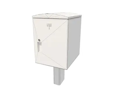 Japanese Rust Postbox Low-poly 3D model