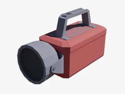 Retro Flashlight Low-poly 3D model