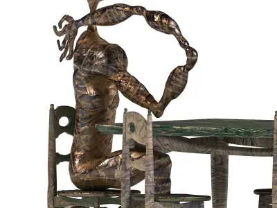  Sculpture Dining Table Low-poly 3D model