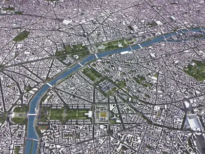 Paris Low-poly 3D model