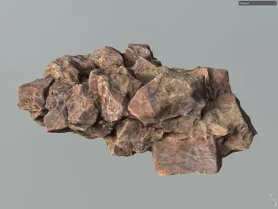 Low poly brown rock formular Low-poly 3D model