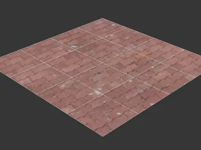 Red Tiles Floor Scan  3D model