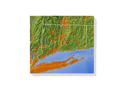 Connecticut High resolution 3D relief maps 3D model