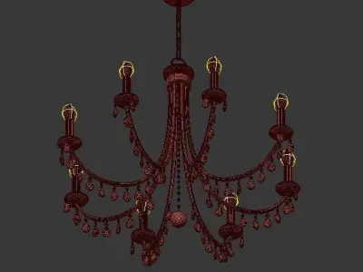 Hampton 8 Light Antiqued Gold Chandelier 3D model