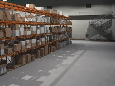  Cargo Warehouse with Robot 