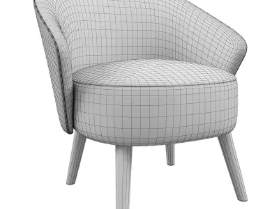 LOUNGE CHAIR WALDO ANTHRACITE 3D model