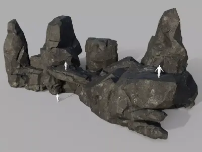 Mountain cliff Rocks - 3D Models PBR Pack 08 Low-poly 3D model