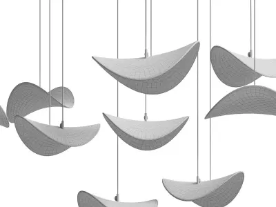 WAVE FLOATING LEAF CHANDELIER 3D model