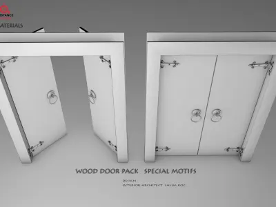  Wooden Door pack   7 piece  special patterns Low-poly 3D model