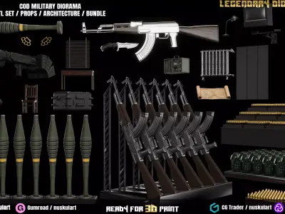 COD - Military Room - Collectible 3D Printing Diorama Stl Pack 3D print model