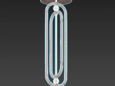 floor-lamp floor lamp with base and beads 3D model