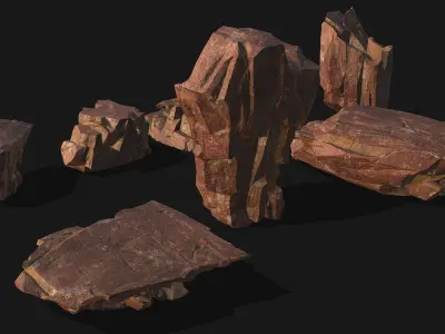 desert rocks - 3D Models PBR Pack 09 Low-poly 3D model