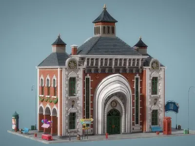Cartoon House 14 3D model