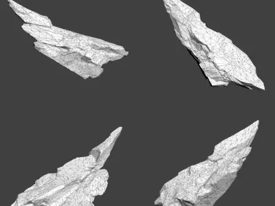 Scifi Black Sharp Rock 220611 - Ultra HD 16K Textures Low-poly 3D model