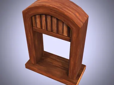 cartoon Old Wooden Window 2 Low-poly 3D model Low-poly 3D model purchase