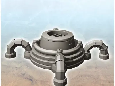 Mining machine for futuristic planet 10 - Future Sci-Fi SF Post  3D print model