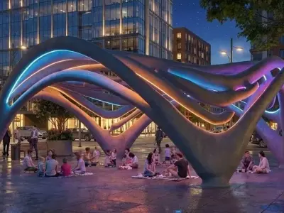 Parametric Interwoven Pavilion  Modern Park Shelter Low-poly 3D model