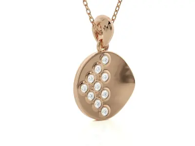 Side with Circle Light wt Pendant Earrings Set 3dm stl renders 3D print model