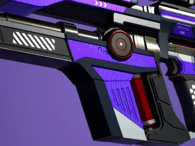 Sci-Fi Weapon Game Assets Optimized Polygon Low-poly 3D model