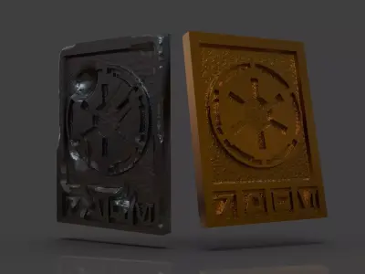 Star Wars Imperial Credits Damaged and Clean 3D print model