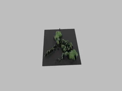 Philippines Map Country Low-poly 3D model