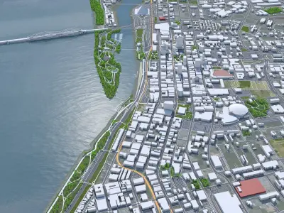 Memphis Downtown Tennessee USA Low-poly 3D model