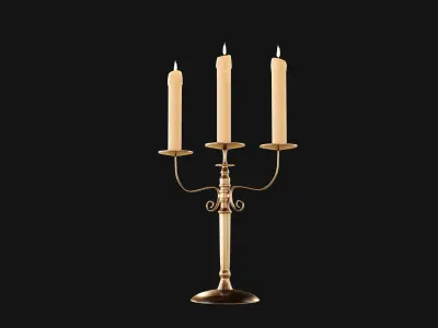Gothic candle holder for 3 candles 3D model