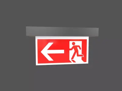 Exit Sign v1 010 Low-poly 3D model