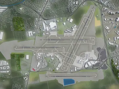 Nashville Airport Low-poly 3D model