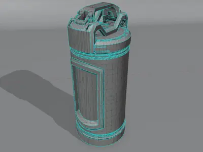 Sci-Fi Canister Cylinder Low-poly 3D model