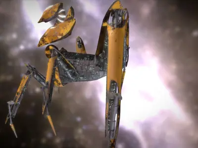 Spider Mech LOW POLY 4k PBR Textures Low-poly 3D model