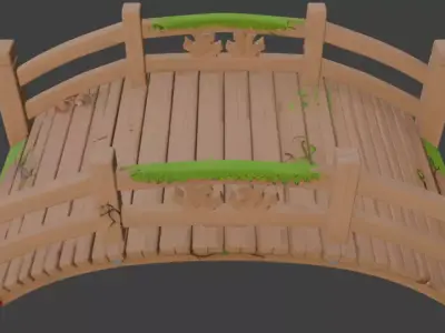 wooden bridge 3d model 3D model