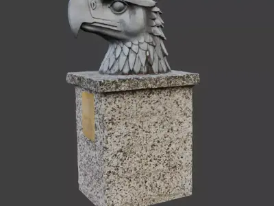 Berlin eagle head with stand 3D model