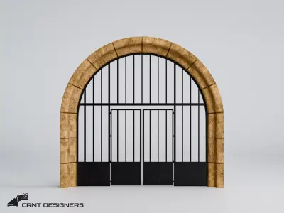 Roman Arch Gate Low-poly 3D model