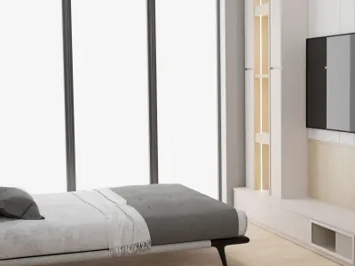 Bedroom interior 3D model 60