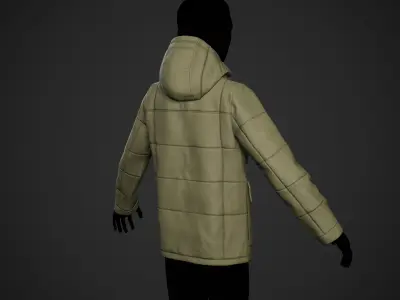 Light Green Winter Jacket Style 1 Low-poly 3D model