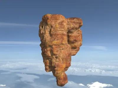 Low poly Floating Desert Rock Pack 200827 Low-poly 3D model