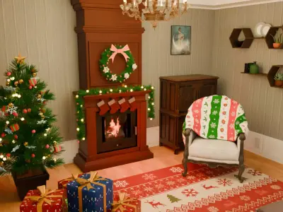 Christmas Room 3D model purchase