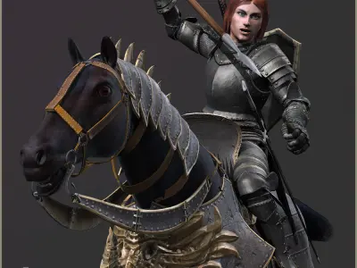 Adam Knight Horseman  Light Low-poly 3D model