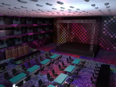 Concert Stage Disco Low-poly 3D model