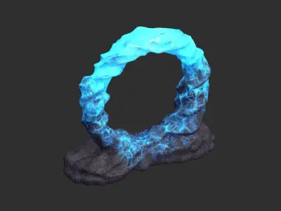 Stone Portal 1 - Energy Low-poly 3D model