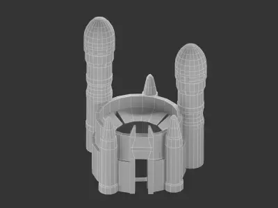 Collection of different low-poly buildings Low-poly 3D model