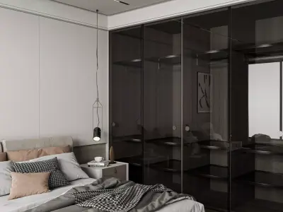 Modern Minimal Master Bedroom 3D model